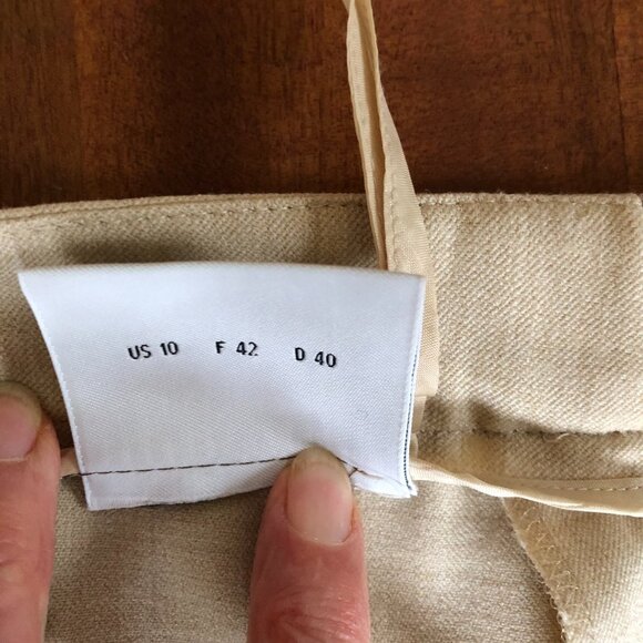 Akris Ivory Wool Trousers • Tailored Straight Leg • Size 10 - Picture 5 of 6